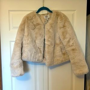 ASOS Ever New Tilda Petite Collarless Fur Jacket